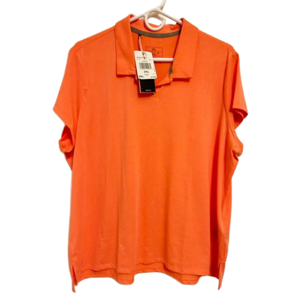 Women's Adidas Polo Shirt 2XL Peach Orange